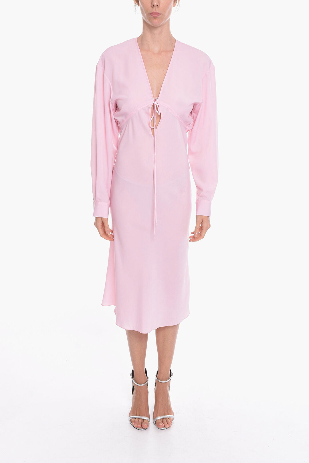 Super Blond 3050~Viscose Crepe Long Dress GREBSEH with Cut-out Detail