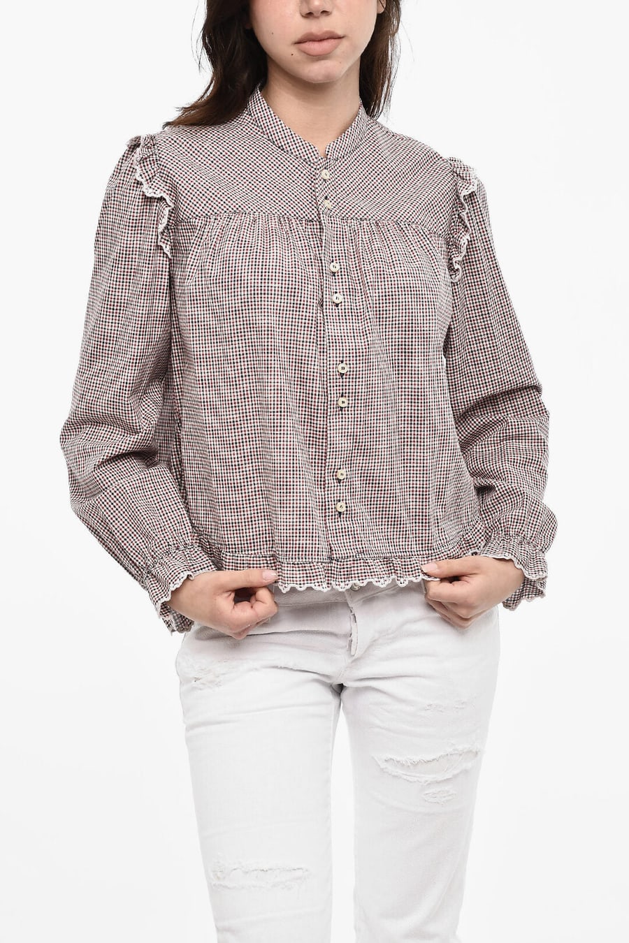 Dsquared2 3250~Checked Shirt With Ruffles