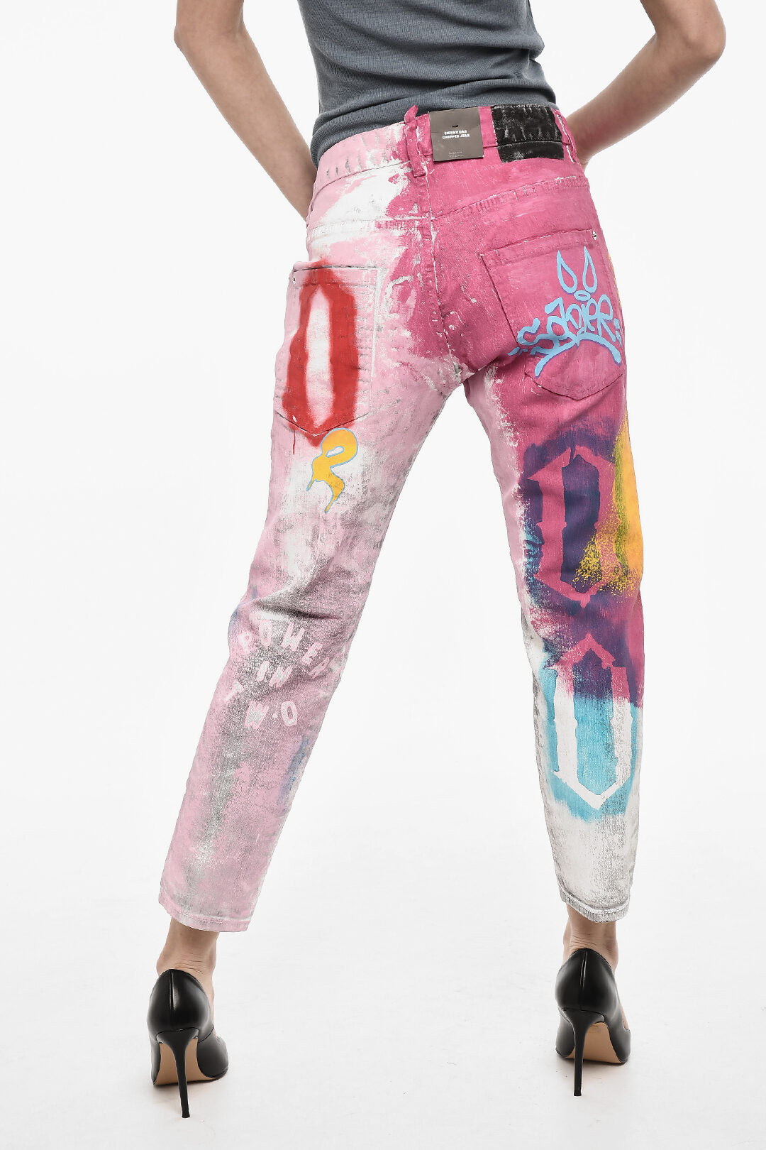 Dsquared2 3250~Cropped Jeans DAN with Patent Effect, view 2