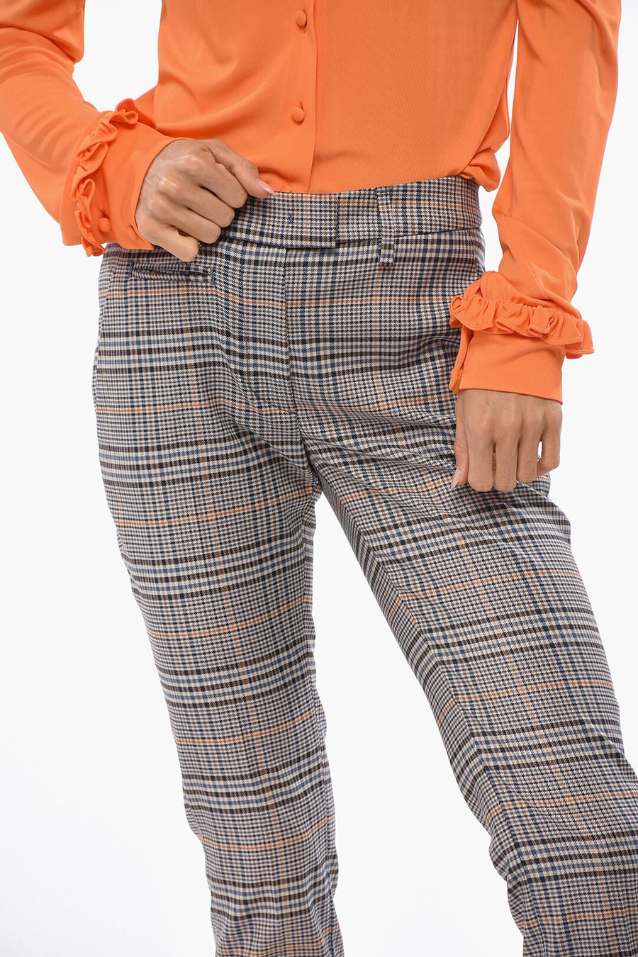 Dondup 3250~District Check Pants with Belt Loops, view 3
