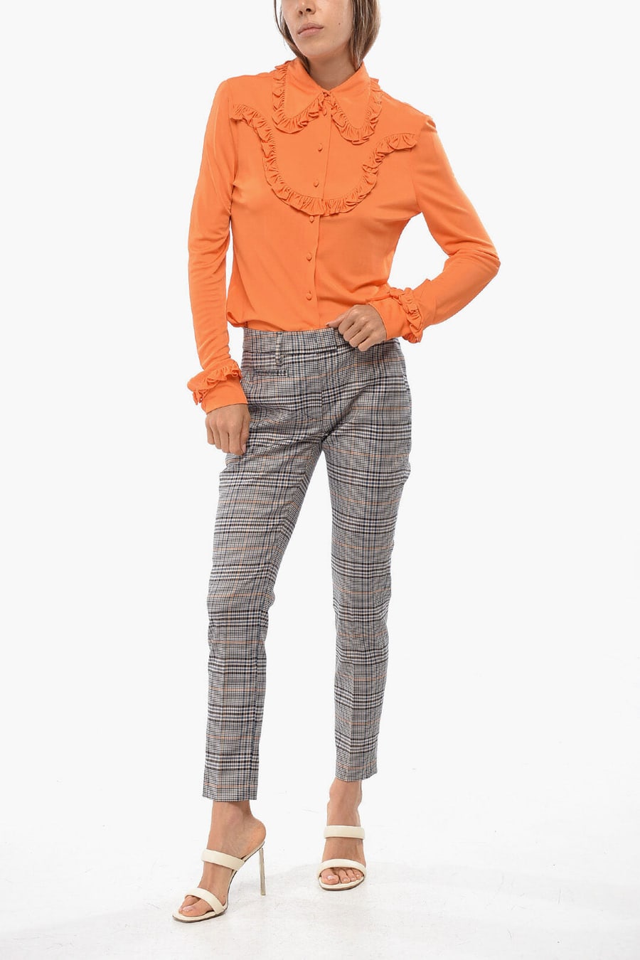 Dondup 3250~District Check Pants with Belt Loops, view 4