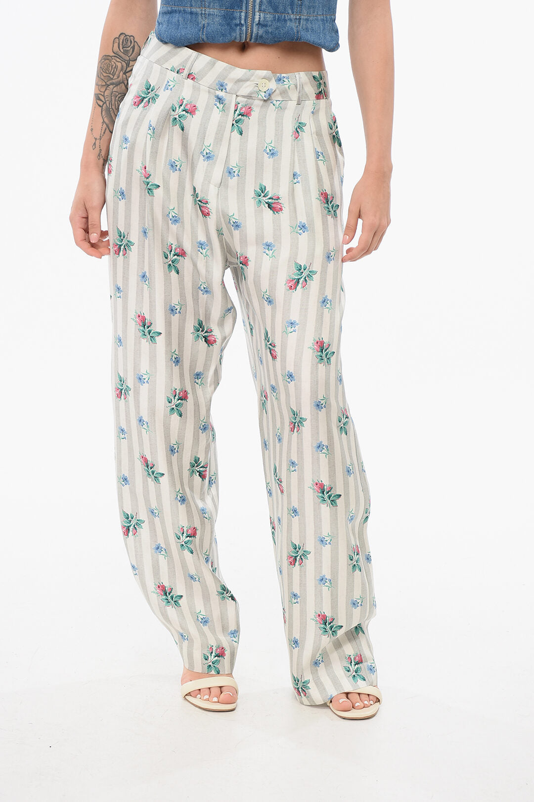 Pierre-Louis Mascia 3250~Floral Silk Pants