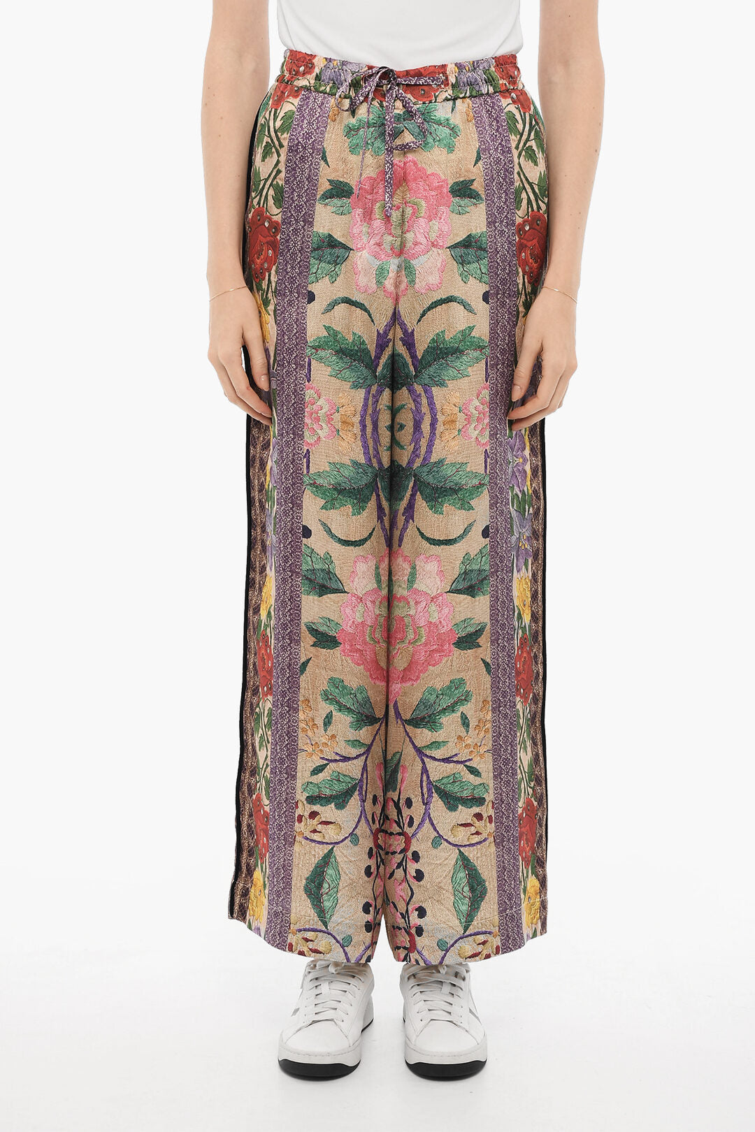 Pierre-Louis Mascia 3250~Floral-Print Silk Trousers