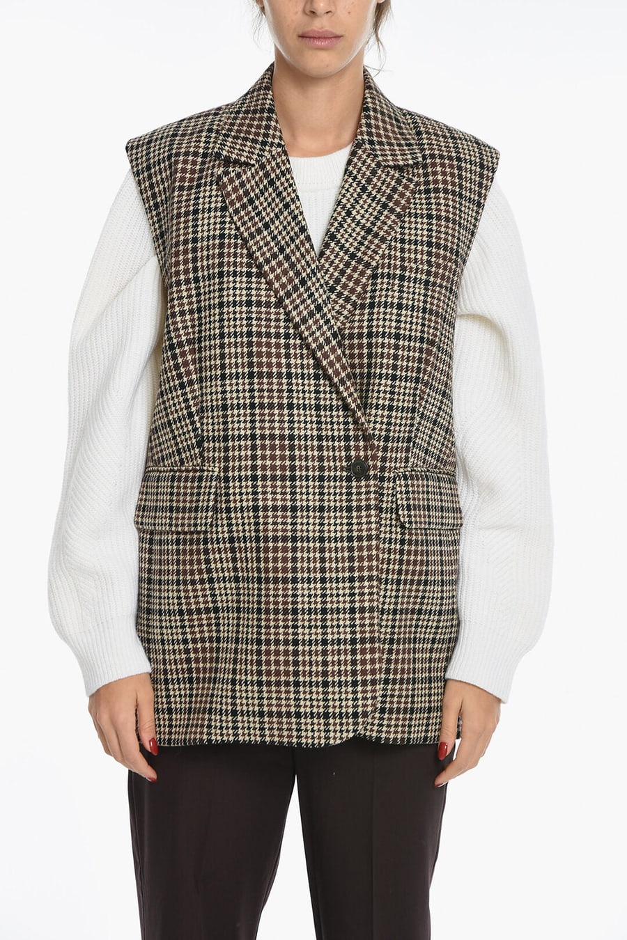 Birgitte Herskind 3250~Houndstooth Double-Breasted Waistcoat WALTER