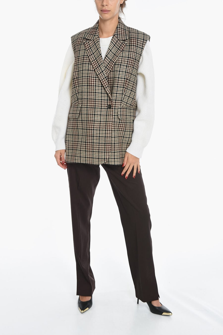 Birgitte Herskind 3250~Houndstooth Double-Breasted Waistcoat WALTER, view 4