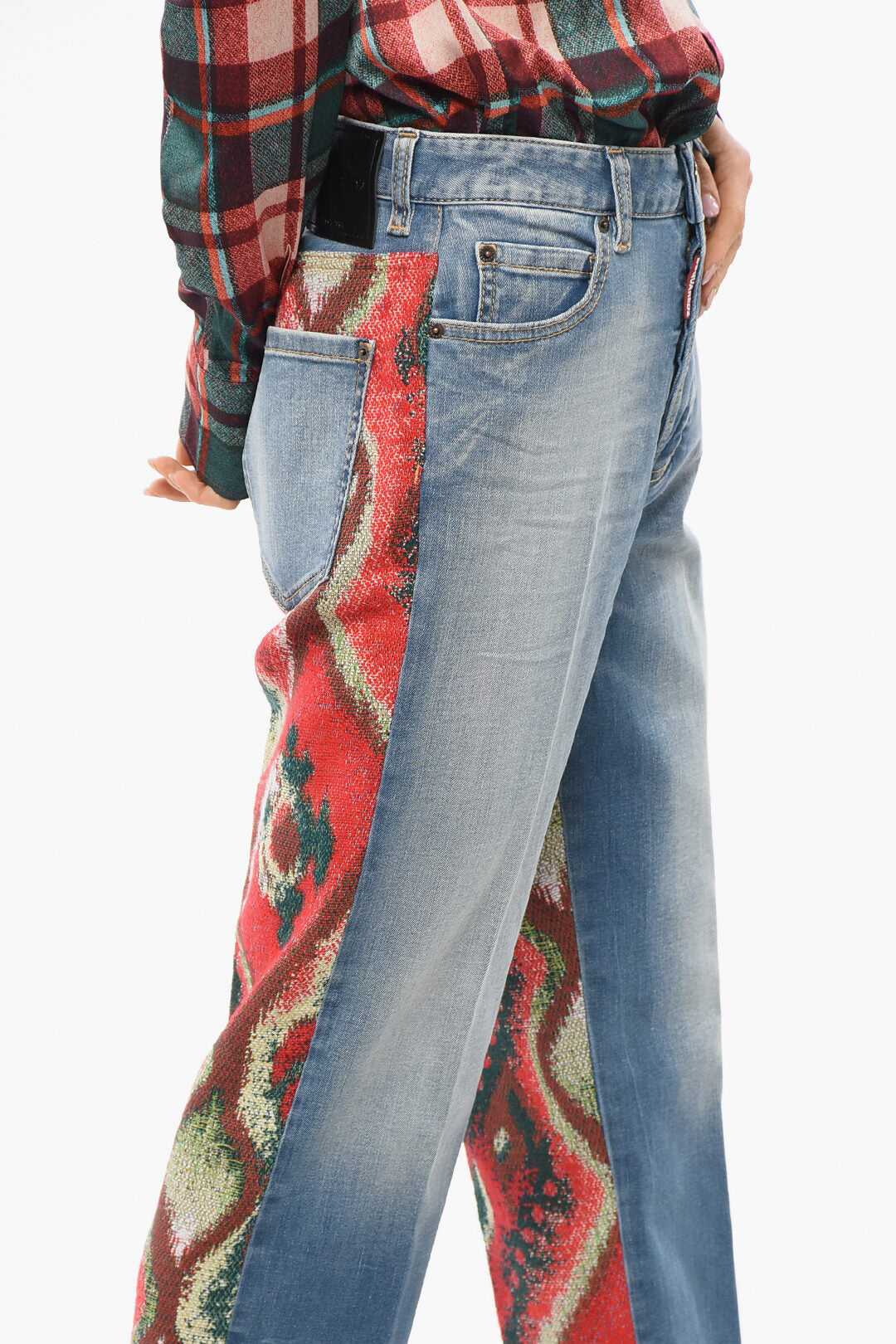 Dsquared2 3250~Jeans Boston Fit with Patterned Tweed Back 19cm, view 2