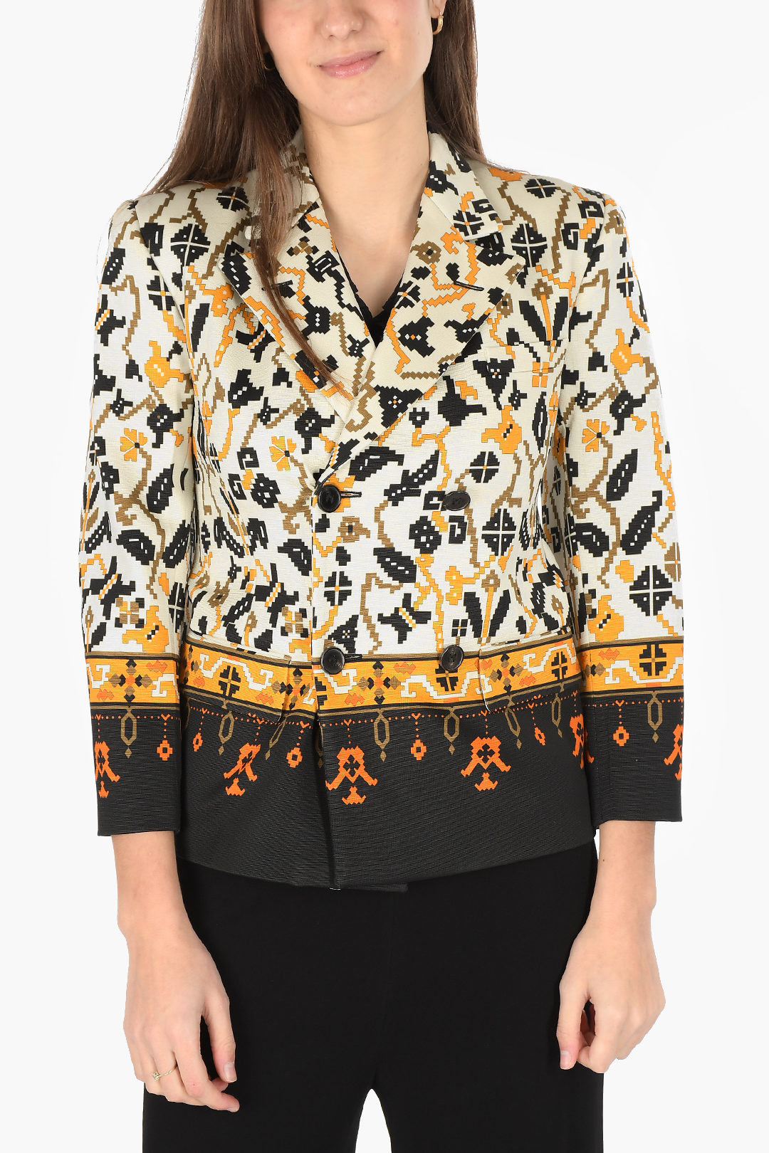 Maison Margiela 3250~MM0 Double-Breasted Jacket with Geometric Pattern