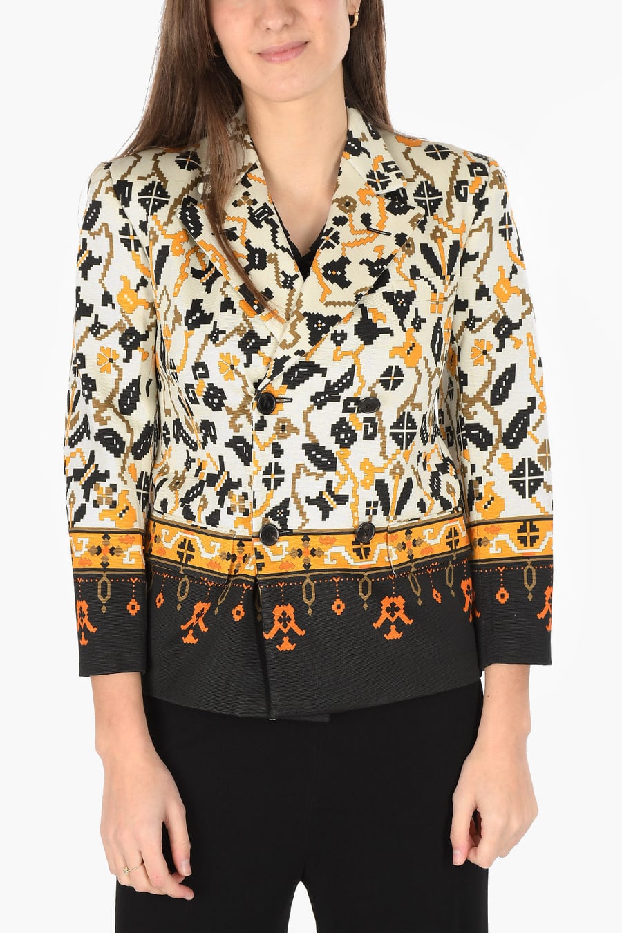 Maison Margiela 3250~MM0 Double-Breasted Jacket with Geometric Pattern