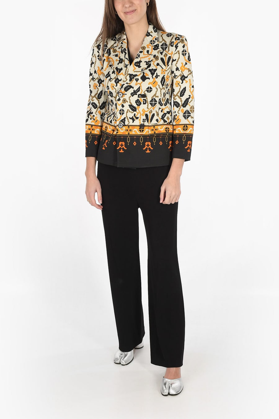 Maison Margiela 3250~MM0 Double-Breasted Jacket with Geometric Pattern, view 2