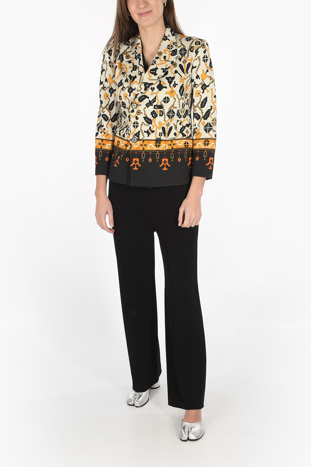 Maison Margiela 3250~MM0 Double-Breasted Jacket with Geometric Pattern, view 2