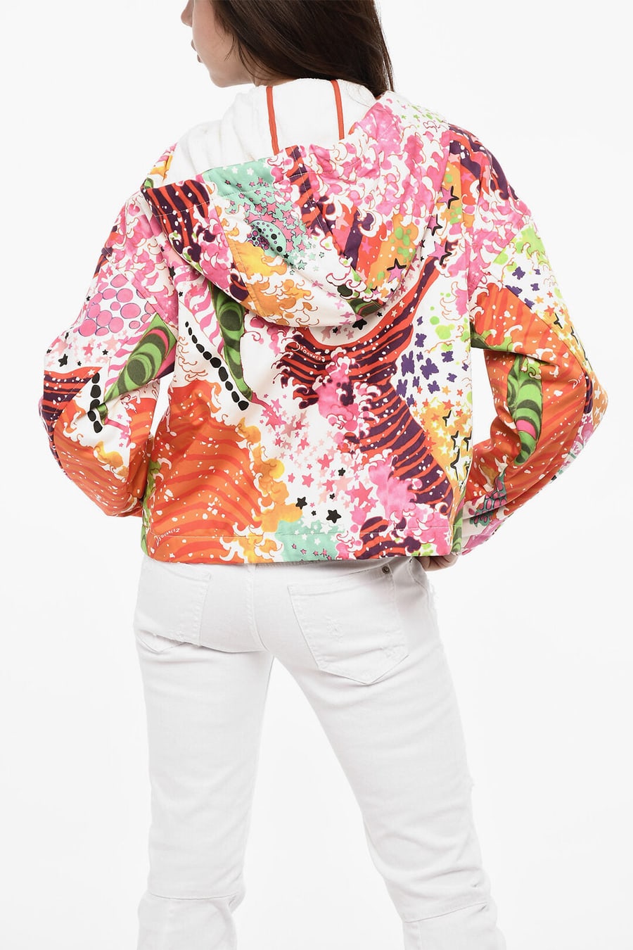 Dsquared2 3250~Patterned Oversized Jacket with Hood, view 2