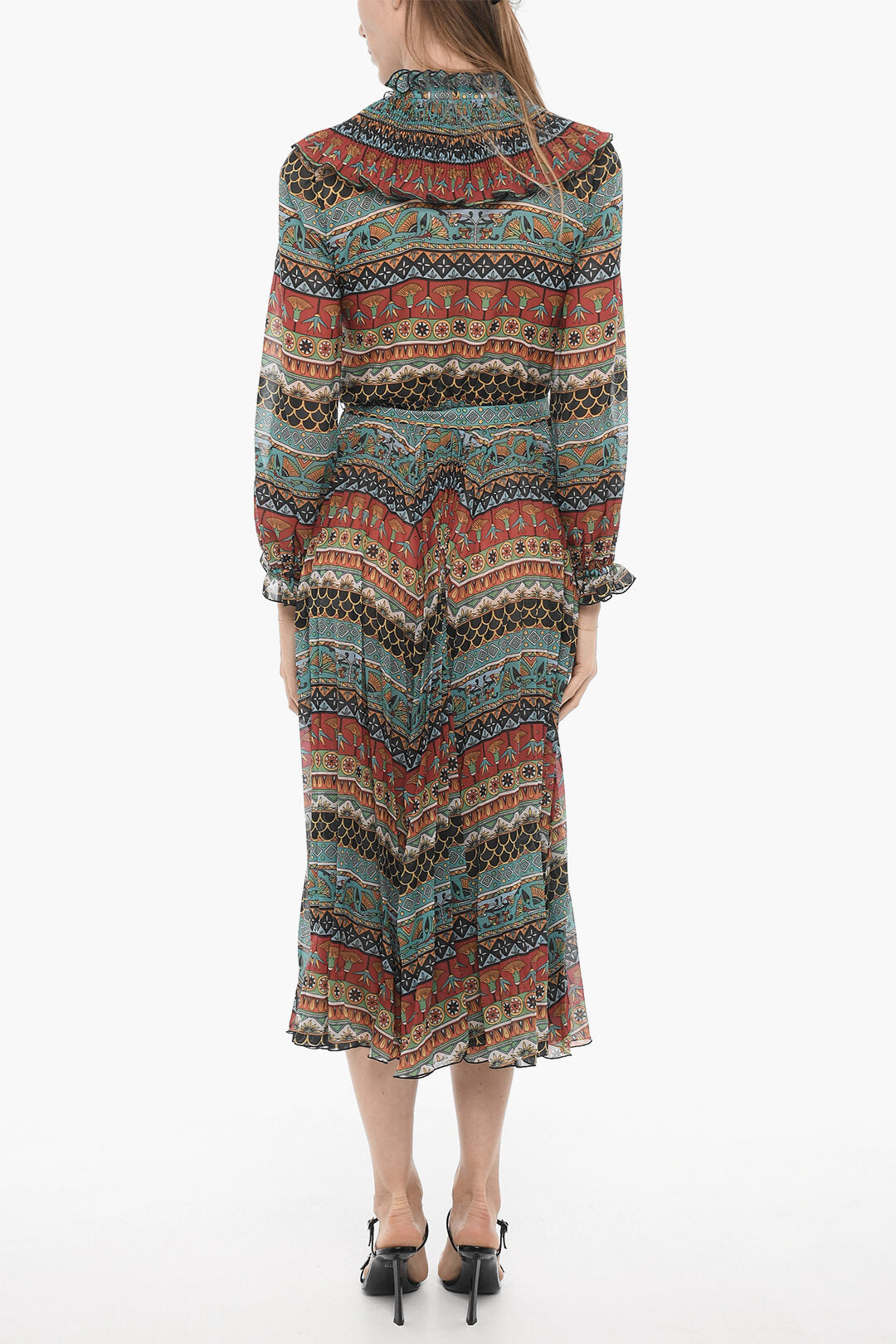 La Double J 3250~Pleated Midi Dress NEFERTITI GIZA with Belt