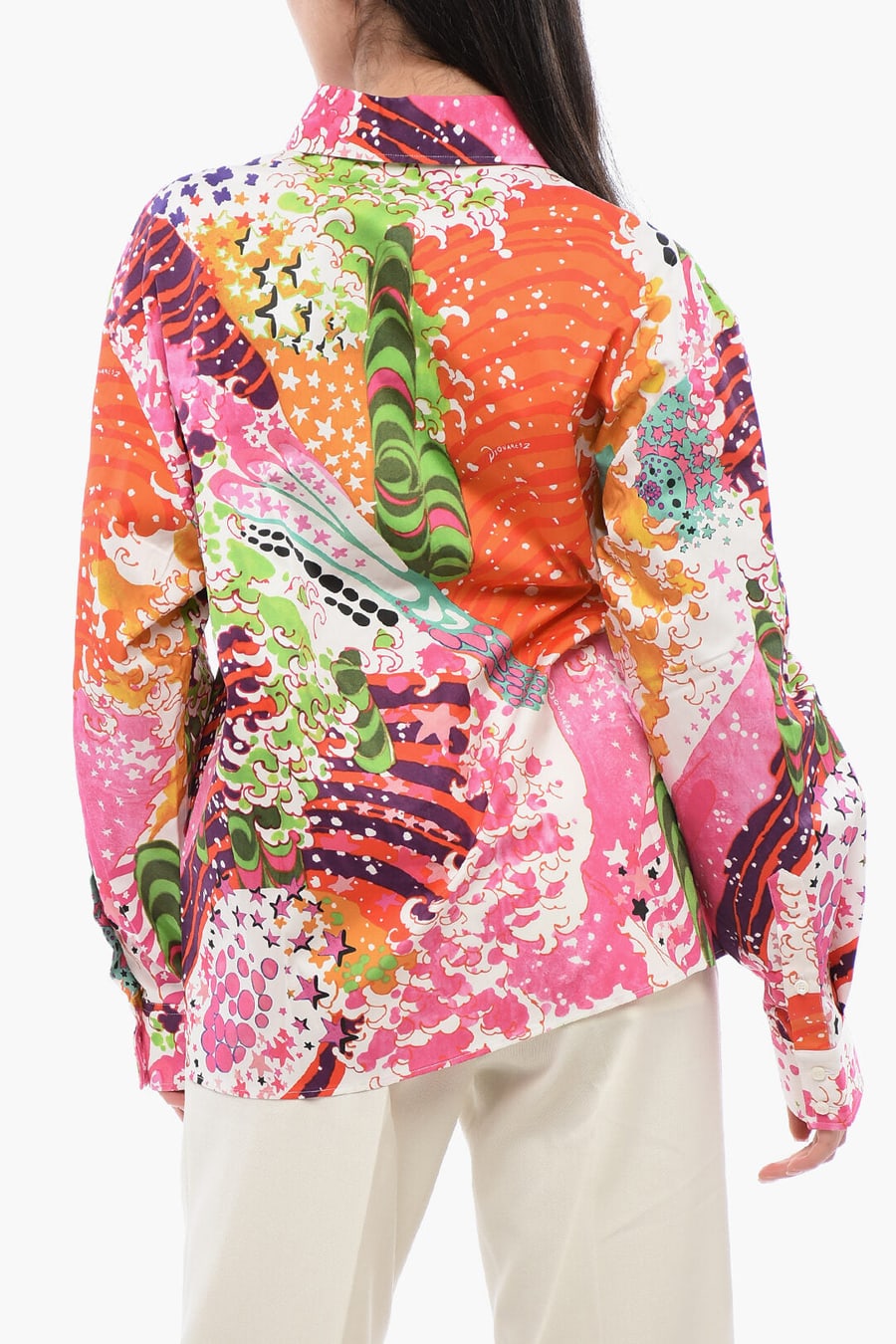 Dsquared2 3250~Poplin Shirt PSYCHEDELIC with Abstract Pattern, view 2