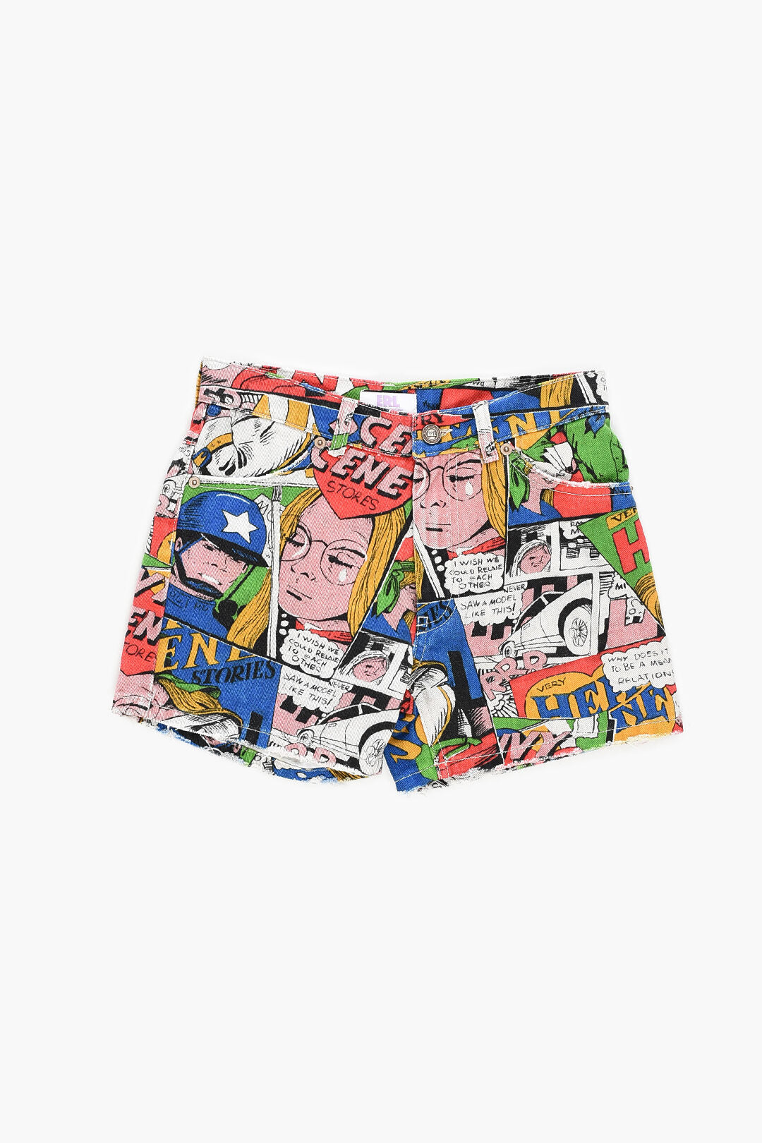Erl 3250~Printed Denim Shorts