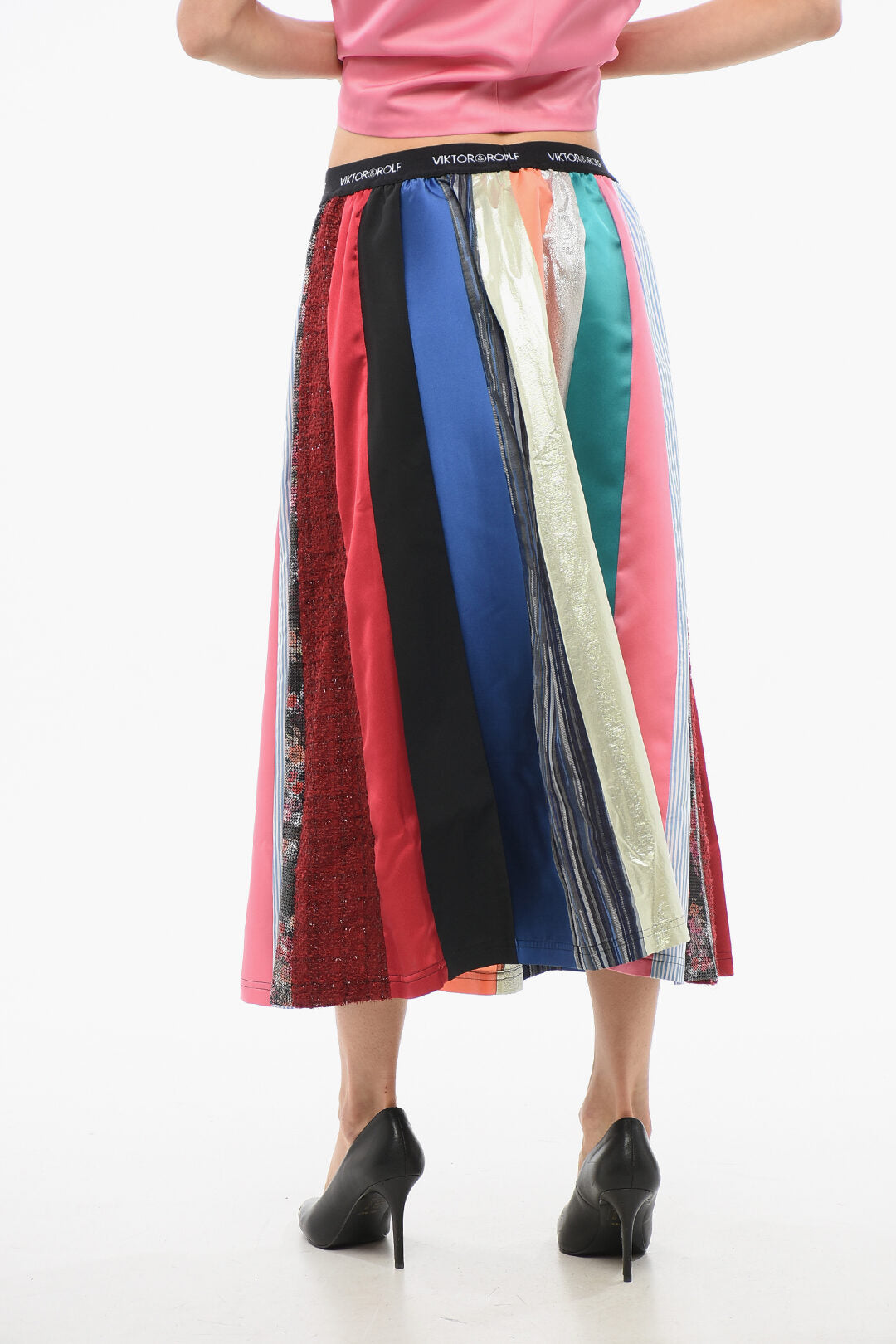Viktor & Rolf 3250~Skirt WASTEFUl WEARING with Multicolor Stripes