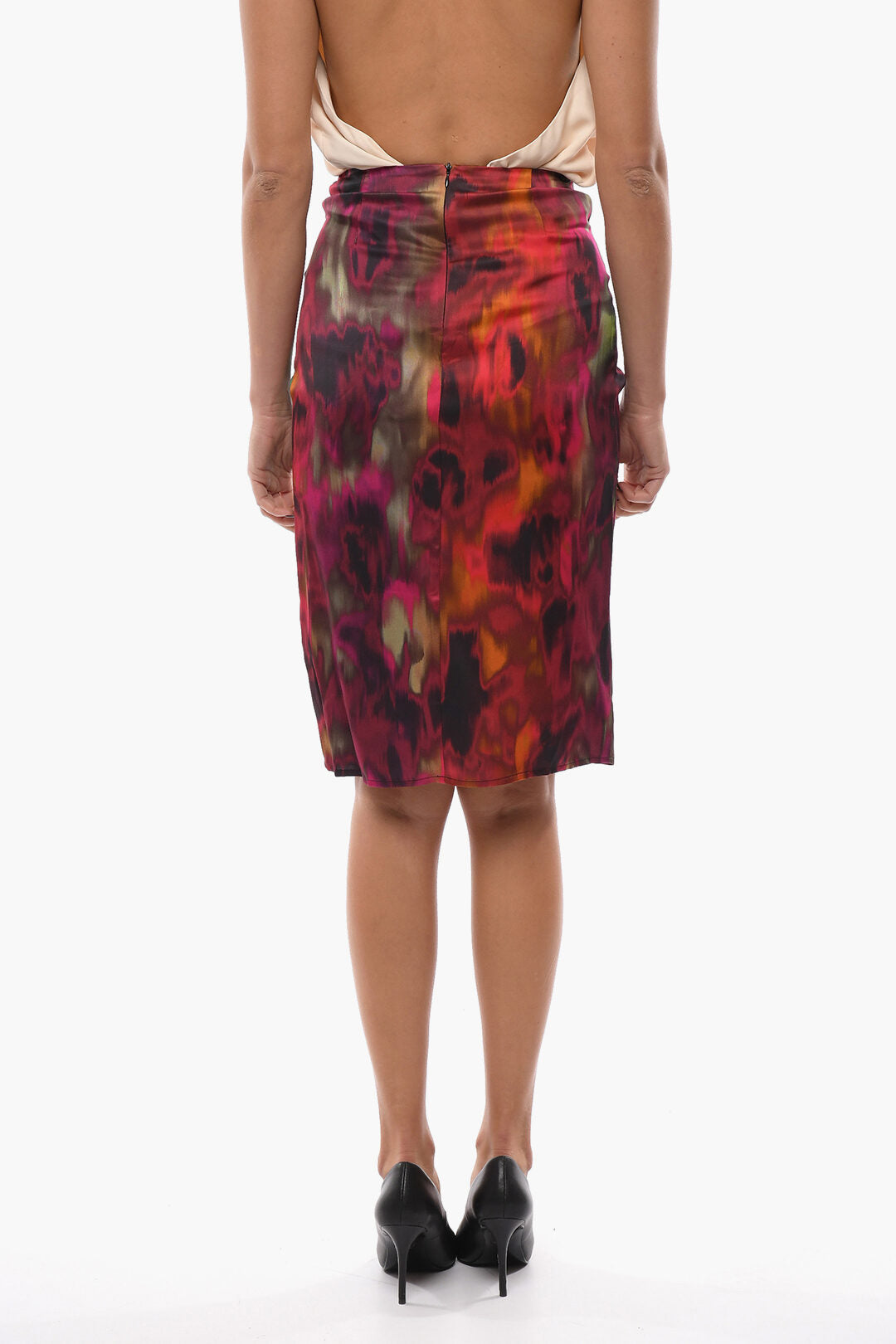 Birgitte Herskind 3250~Tie-Dye Effect Midi Skirt ERIN with Front Knot