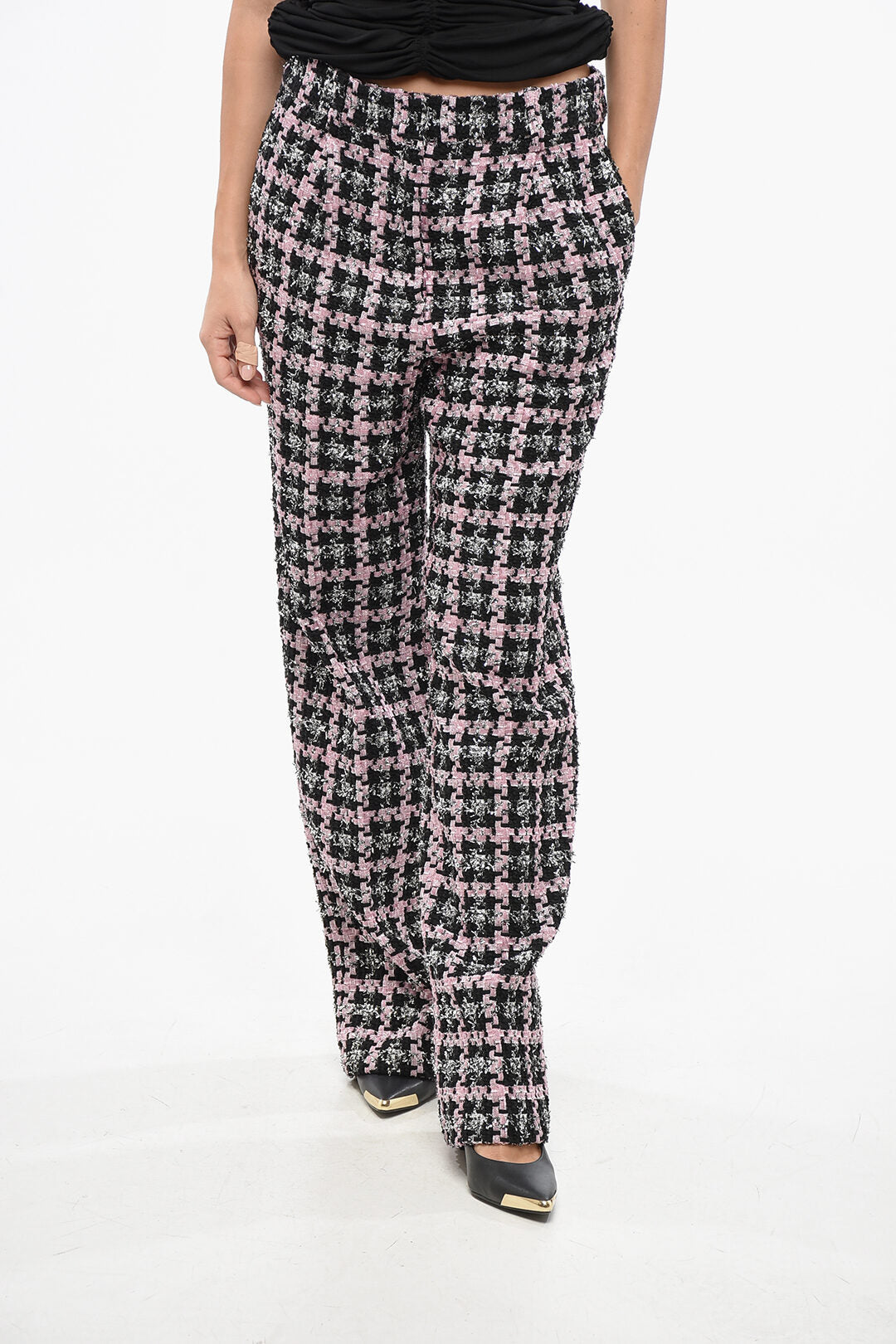 MSGM 3250~Two-Tone Straight-Leg Pants