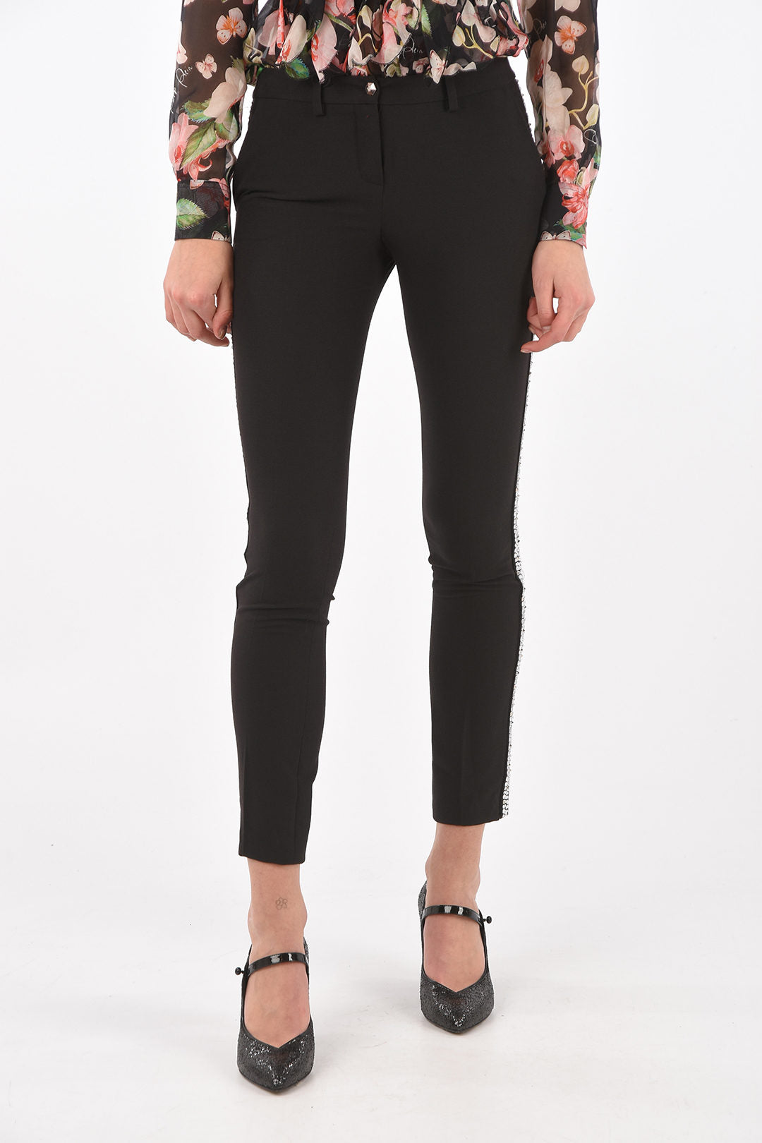 Philipp Plein 3500~4-Pocket Pants LUXURY with Side Bands in Strass