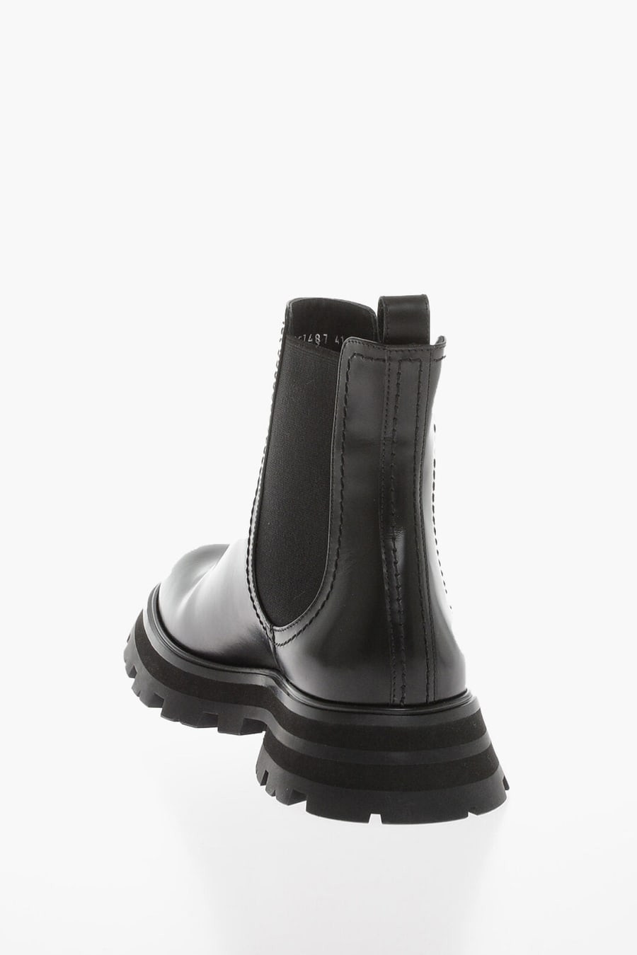 Alexander McQueen 3500~Brushed Leather Chelsea Boots with Lug Sole, view 2
