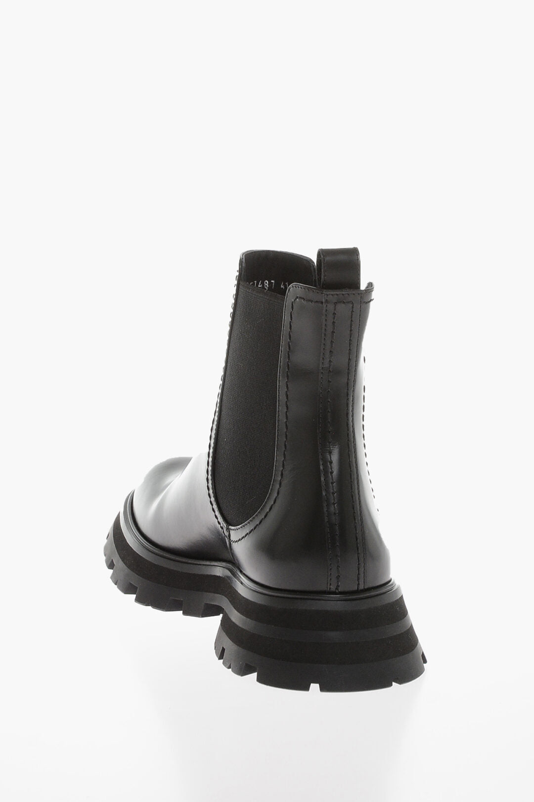 Alexander McQueen 3500~Brushed Leather Chelsea Boots with Lug Sole, view 2