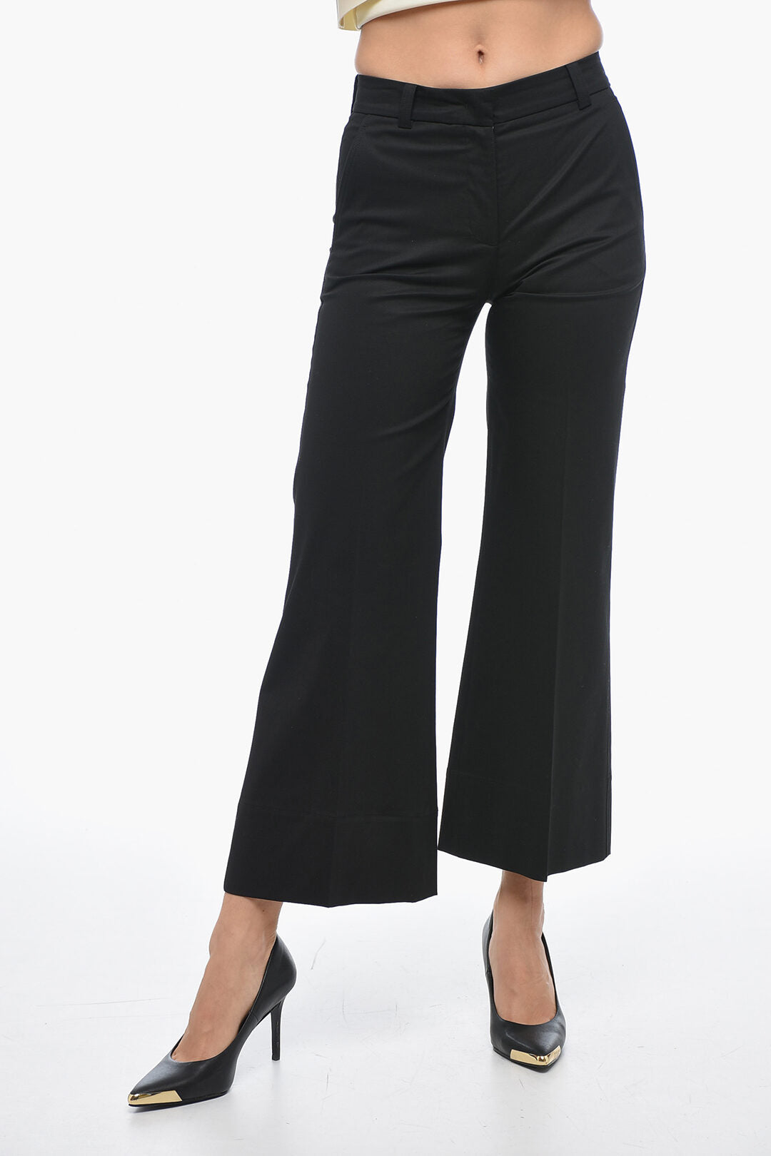 QL2 3500~Chino Trousers MELODY Wide-Leg with Concealed Fastening