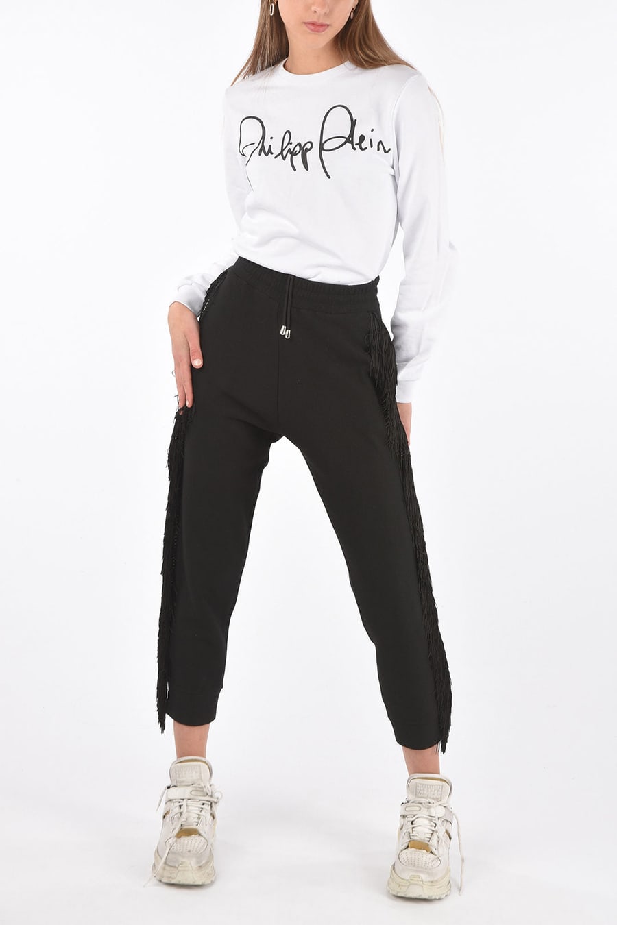 Philipp Plein 3500~COUTURE Gogger Pants REVENGE with Fringes and Studs, view 4