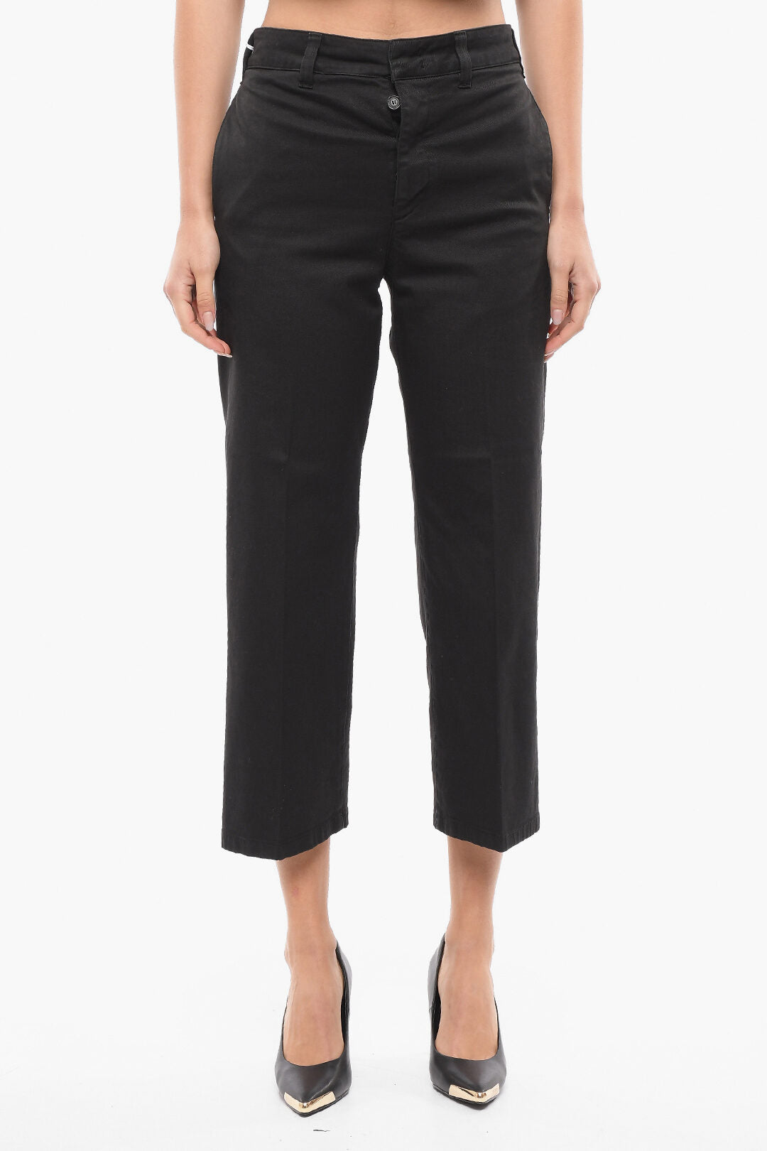 Department 5 3500~Cropped-Fit Chino Trousers with Belt Loops
