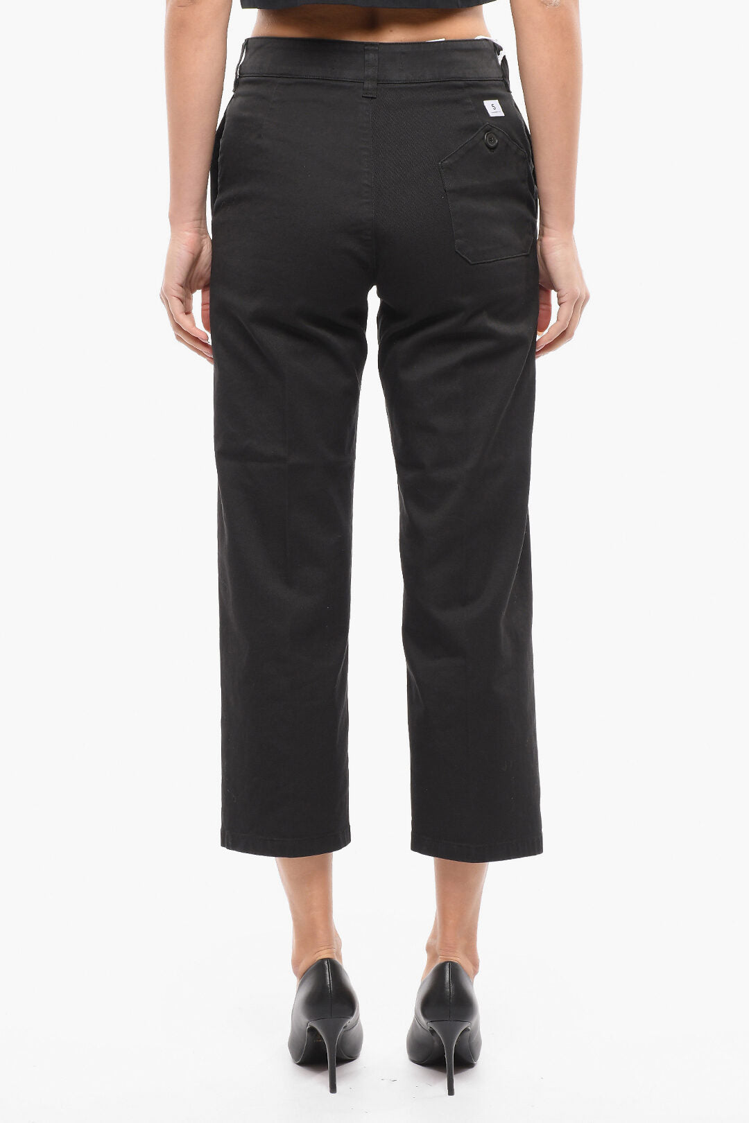 Department 5 3500~Cropped-Fit Chino Trousers with Belt Loops, view 2