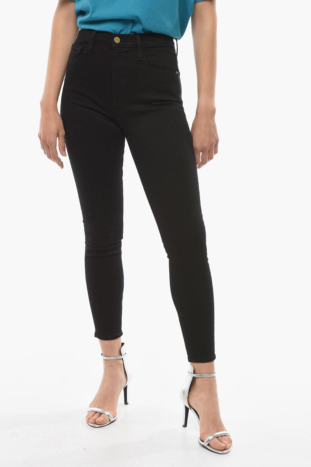 Frame 3500~Dark Wash Skinny Fit High-Rise Jeans 13cm
