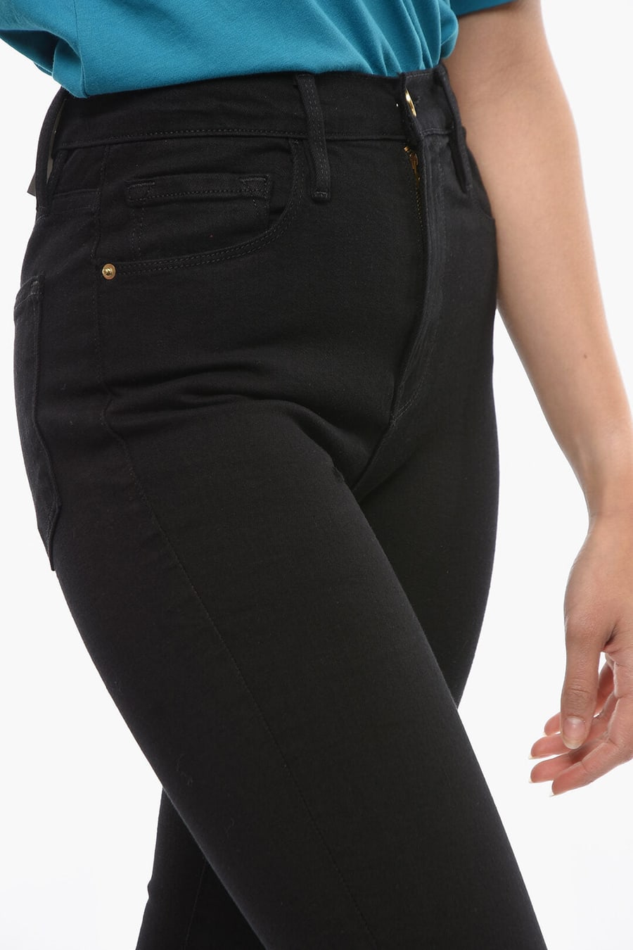Frame 3500~Dark Wash Skinny Fit High-Rise Jeans 13cm, view 3
