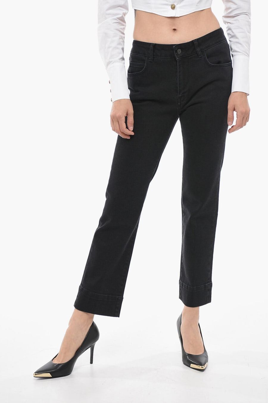 Anaii 3500~Denim Stretch Capri Jeans SIMON Straight Leg 18cm
