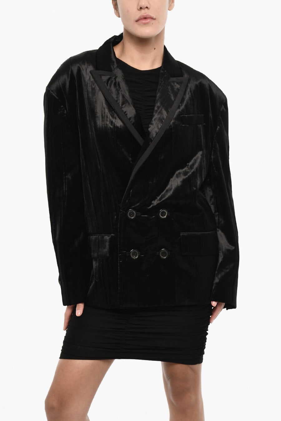 Dsquared2 3500~Double-Breasted Chenille Jacket Oversize Fit