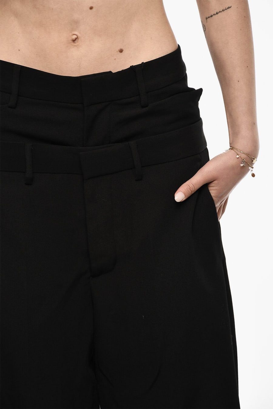 Dsquared2 3500~Double-Layer Wool Chino Trousers, view 4