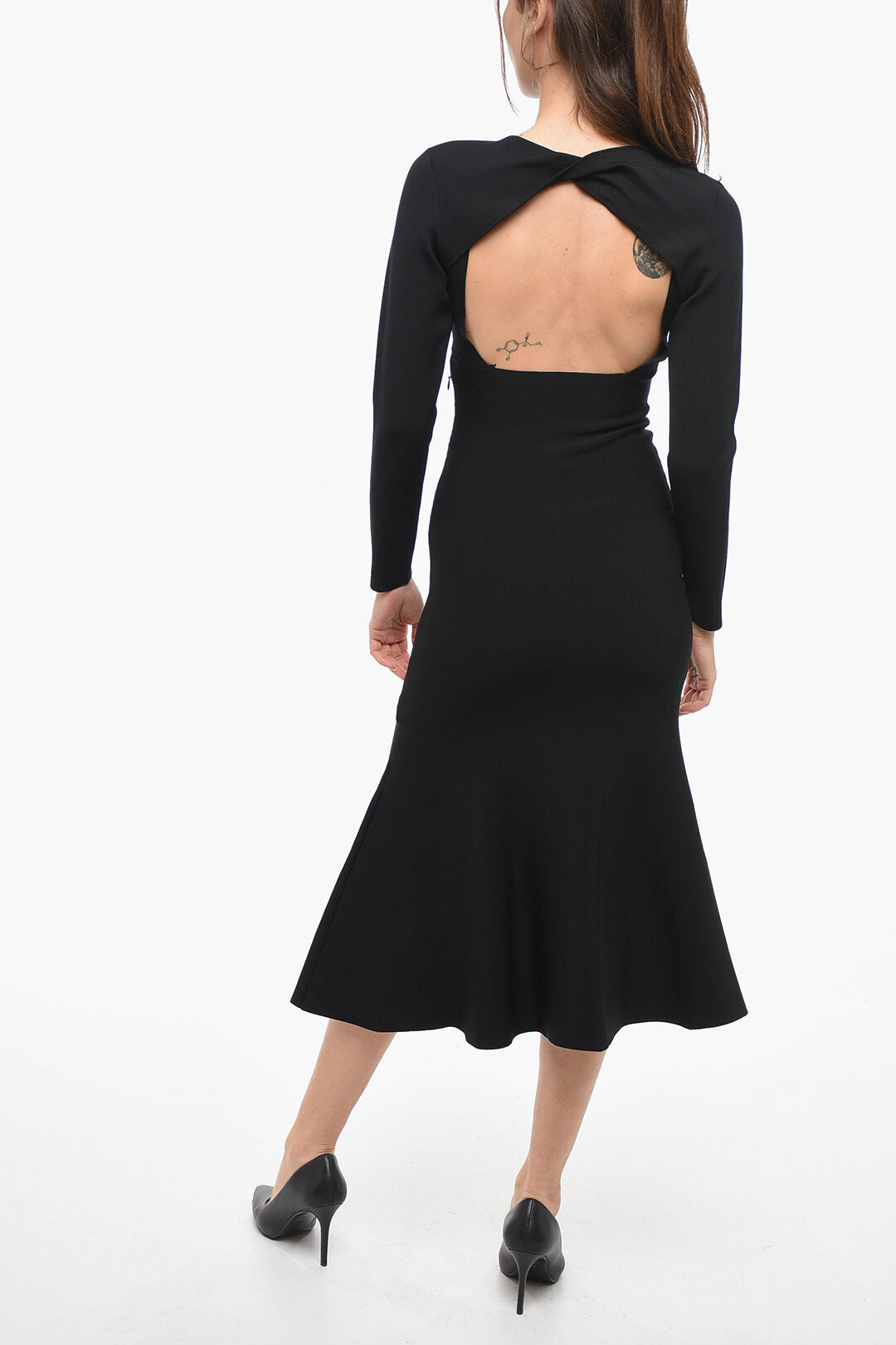Roland Mouret 3500~Evening Maxi Dress with Cut-Out Details and Shoulder Cover, view 2