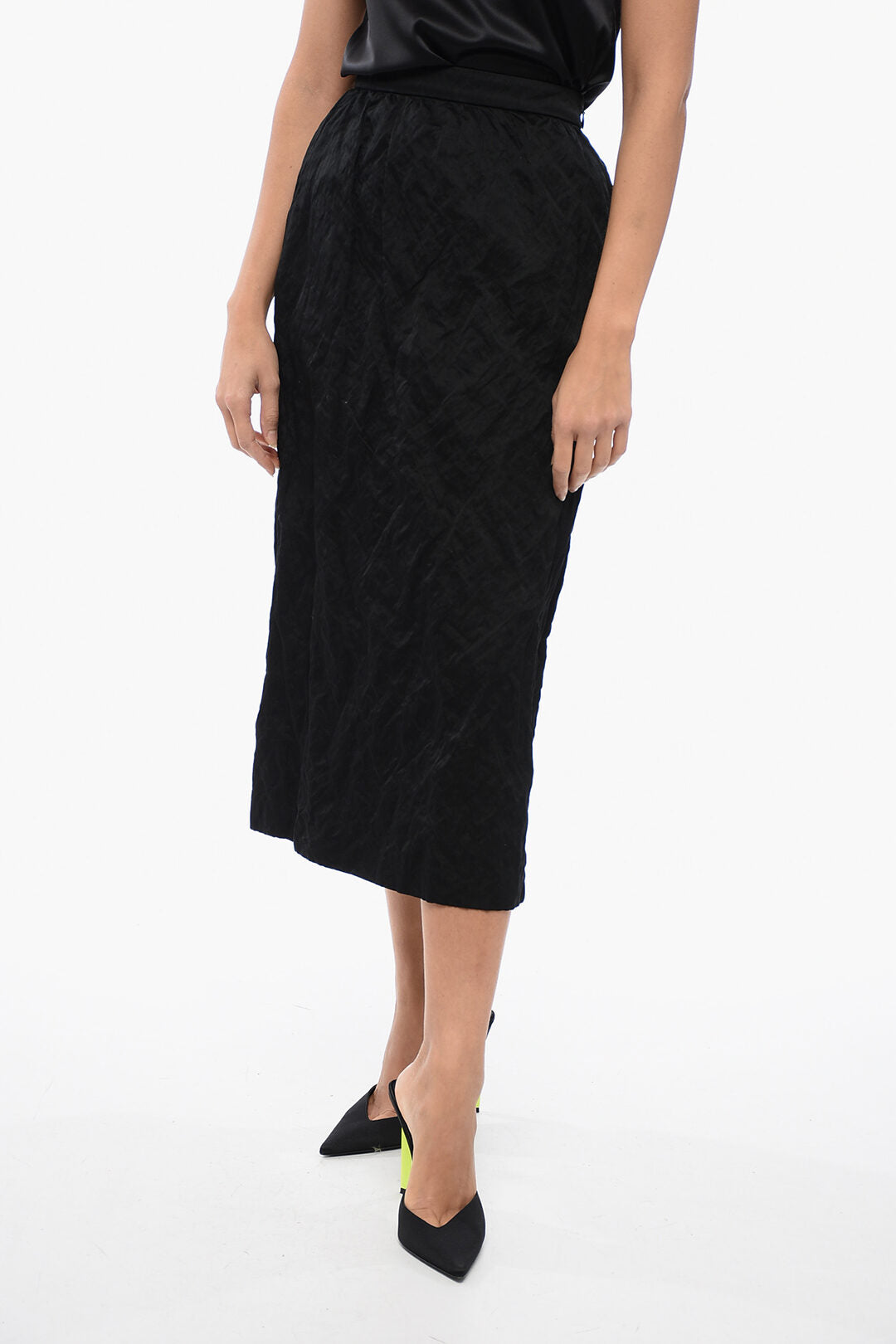 Dior 3500~Froissé Cotton-Blend Skirt with Side Zip