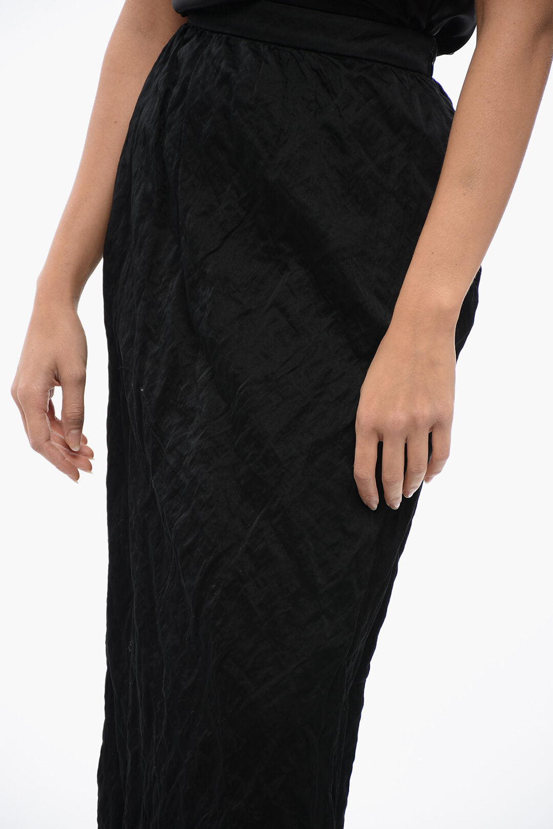 Dior 3500~Froissé Cotton-Blend Skirt with Side Zip, view 2