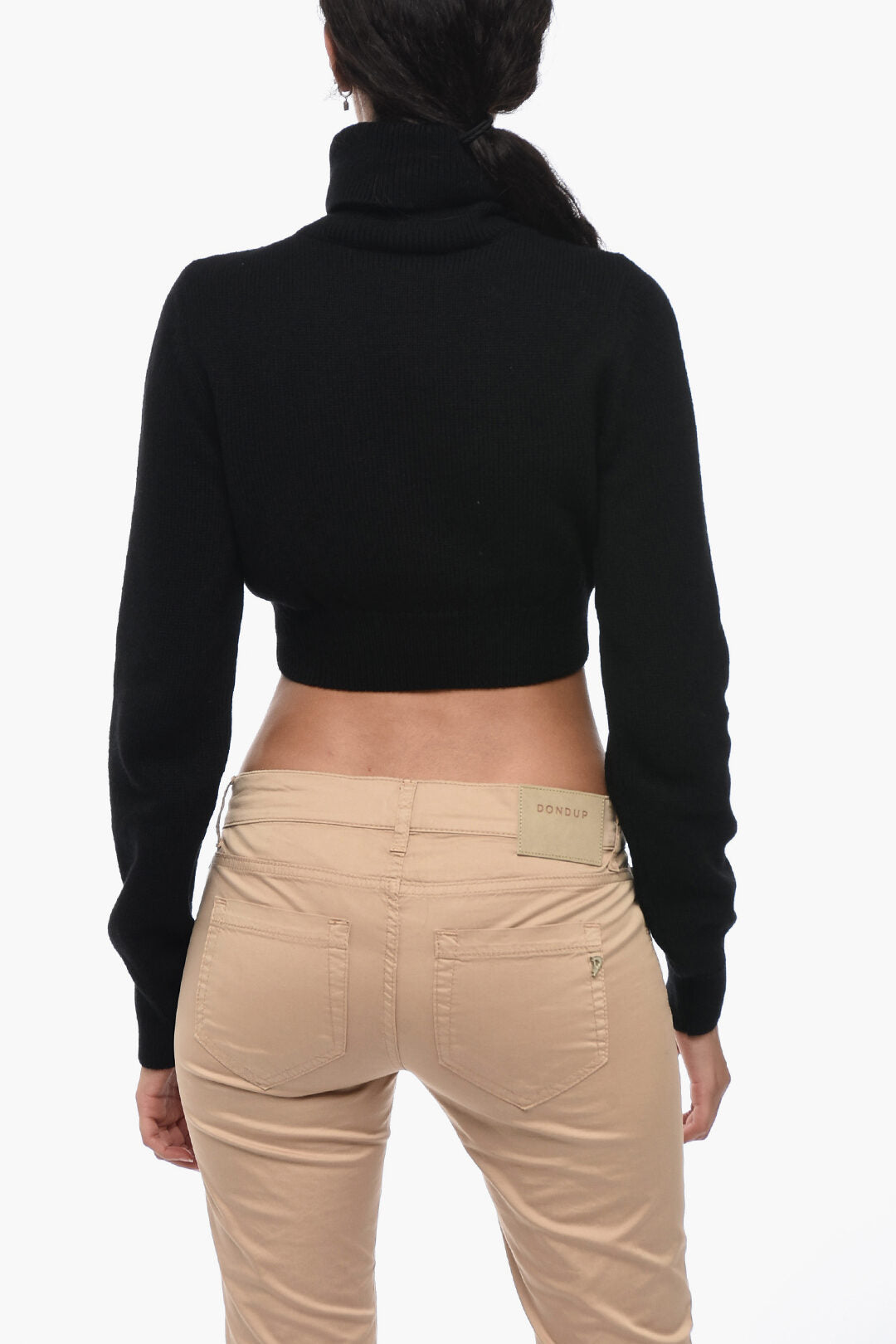Palm Angels 3500~High-Neck Cropped Sweater ALL ROADS Embroidered