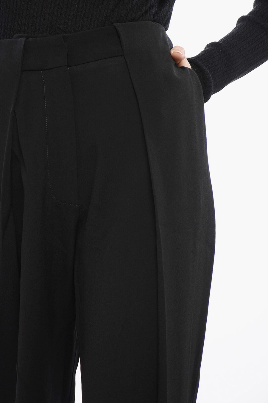 Balmain 3500~High-Waist Tapered-Fit Trousers, view 2