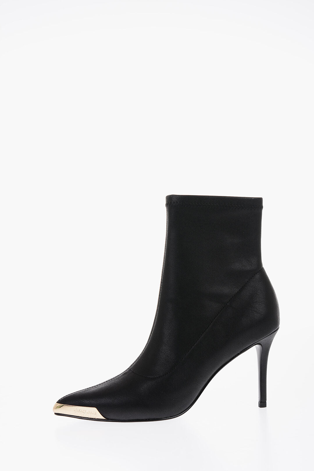 Versace 3500~JEANS COUTURE Faux Leather Ankle Boots Pointed Toe 8cm