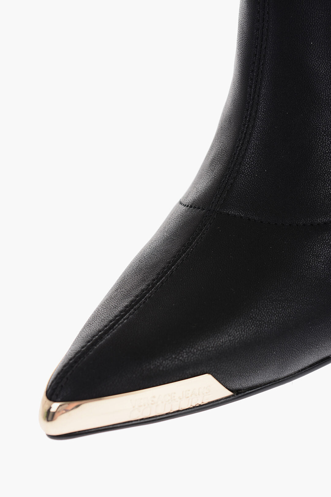 Versace 3500~JEANS COUTURE Faux Leather Ankle Boots Pointed Toe 8cm, view 2