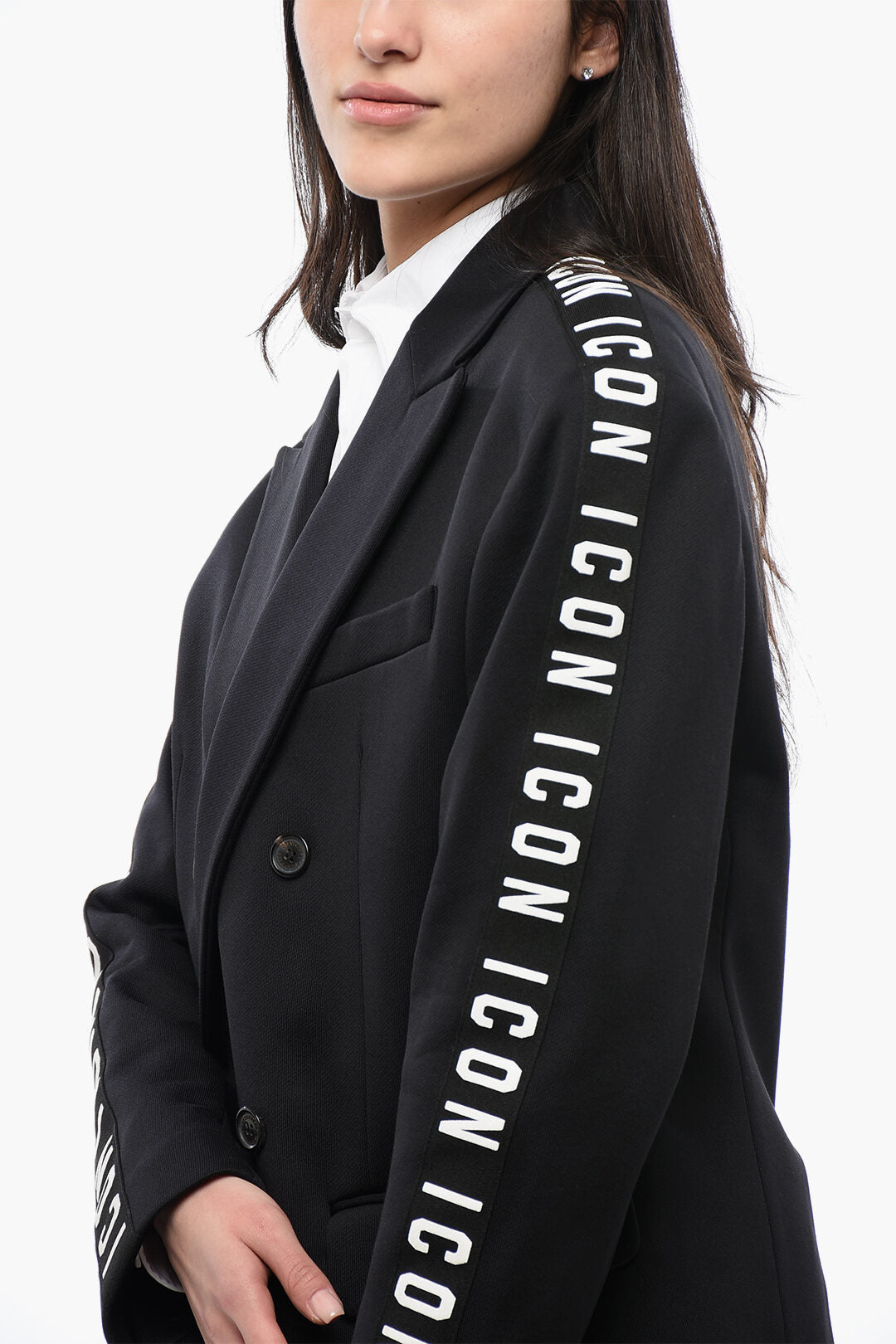 Dsquared2 3500~Jersey Dress BE ICON with Branded Side Stripes, view 2