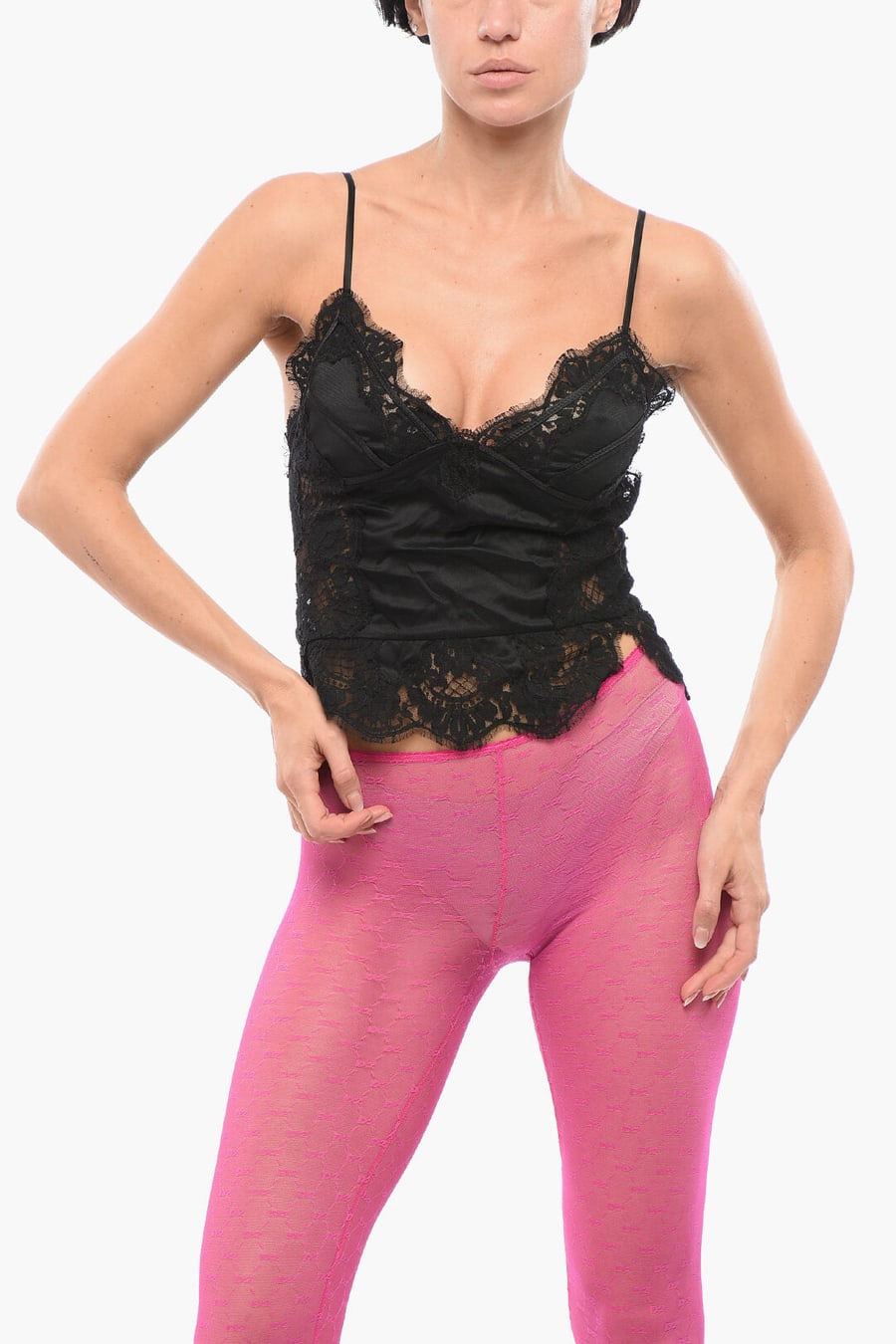 Dsquared2 3500~Lace and Silk Crop Top