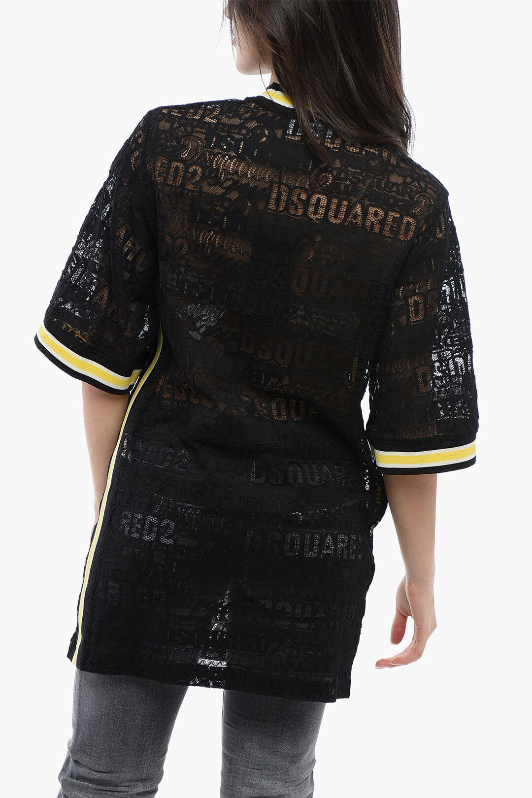 Dsquared2 3500~Lace Maxi T-Shirt 24HRS with Embroidered Logo, view 2