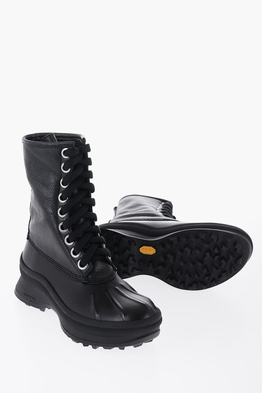 Jil Sander 3500~Leather Combat Boots with Vibram Sole
