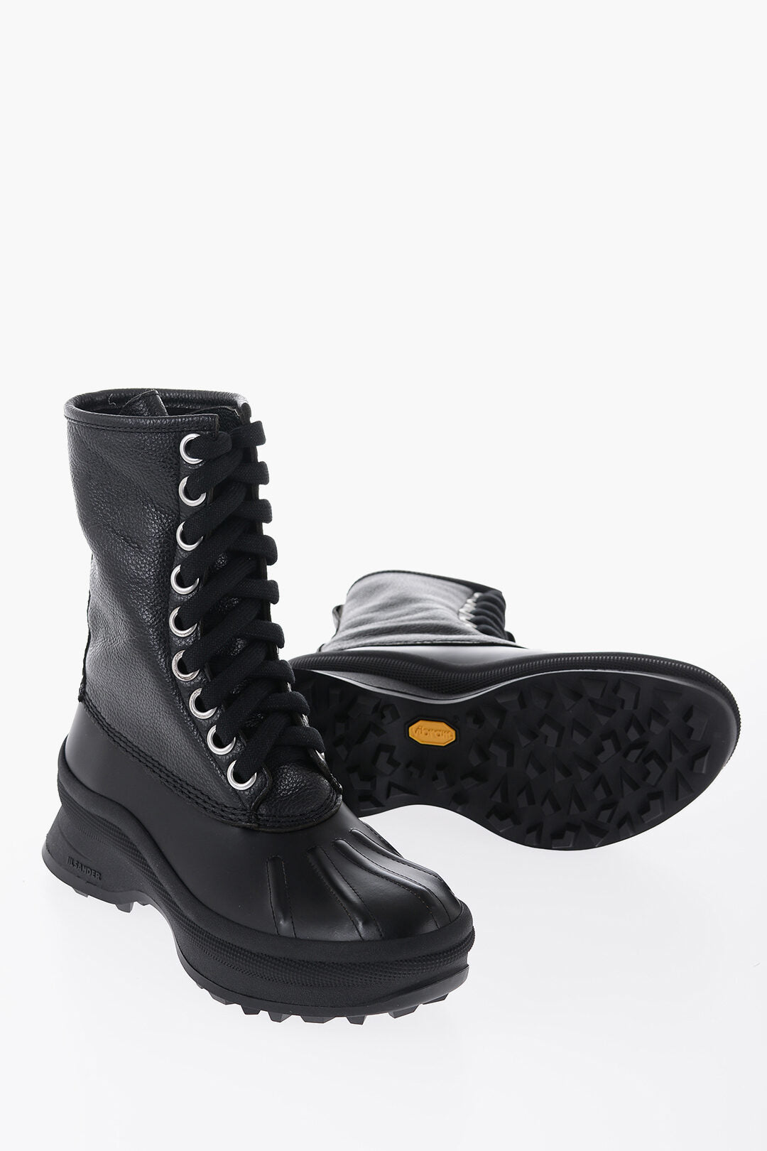 Jil Sander 3500~Leather Combat Boots with Vibram Sole