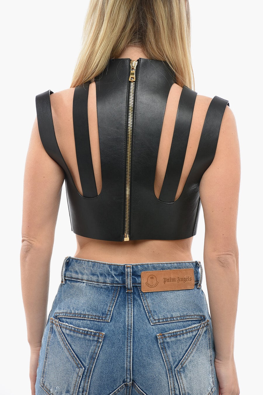 Balmain 3500~Leather Top with Cutout