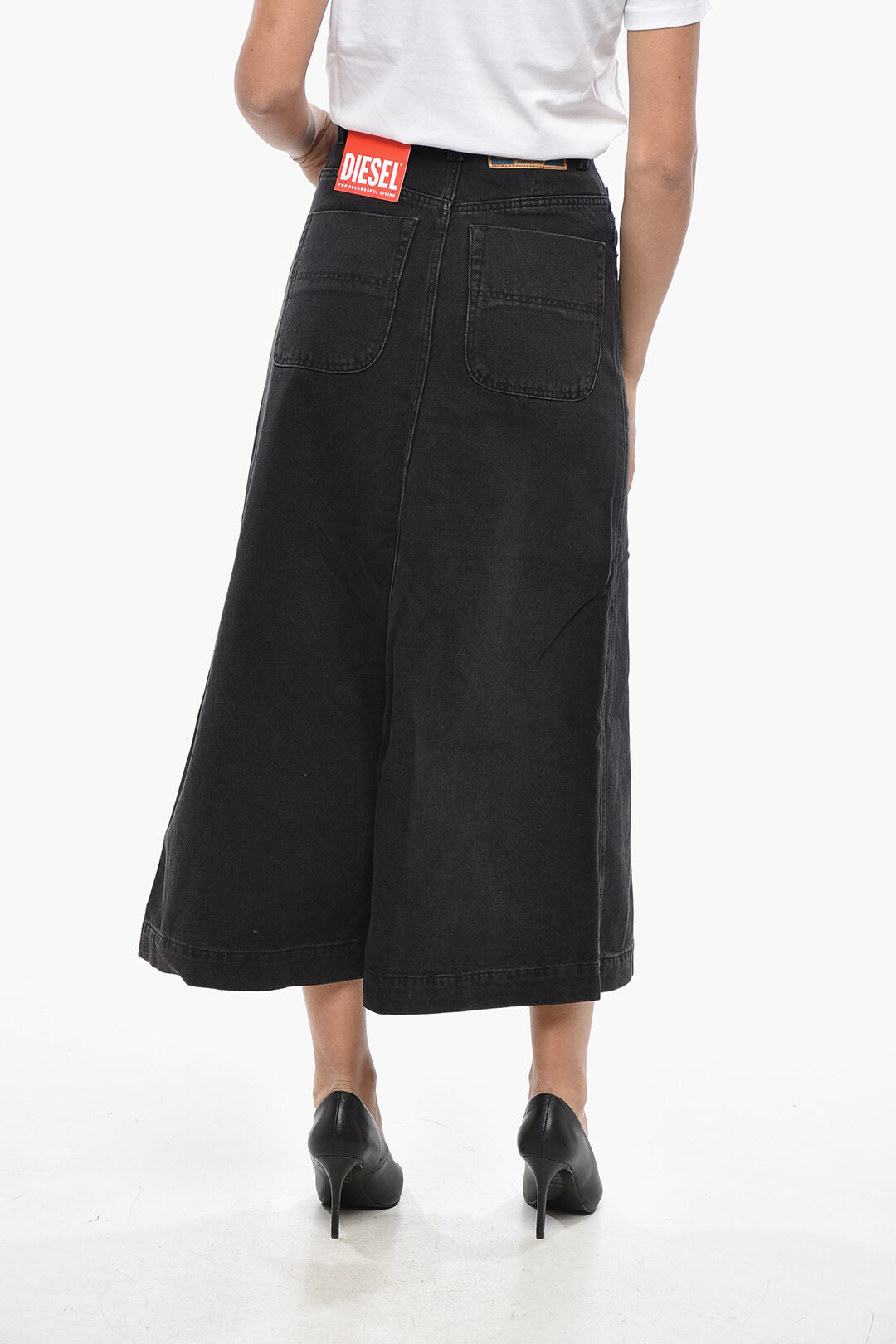 Diesel 3500~LIBRARY Denim Skirt ALBUS with Front Buttoning, view 2