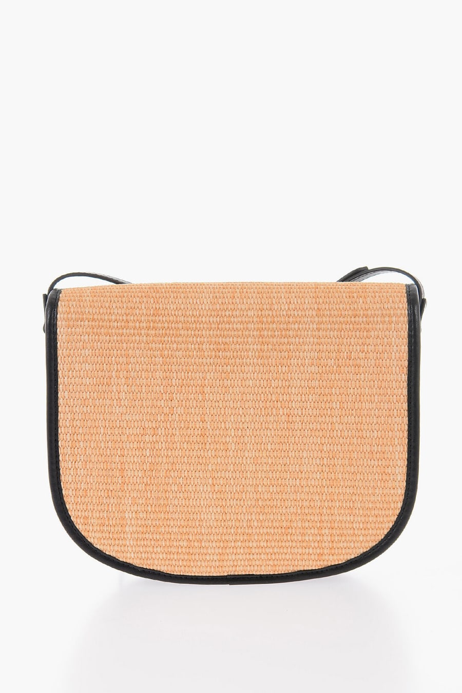 Moschino 3500~LOVE Raffia Saddle Bag with Contrasting Details, view 2