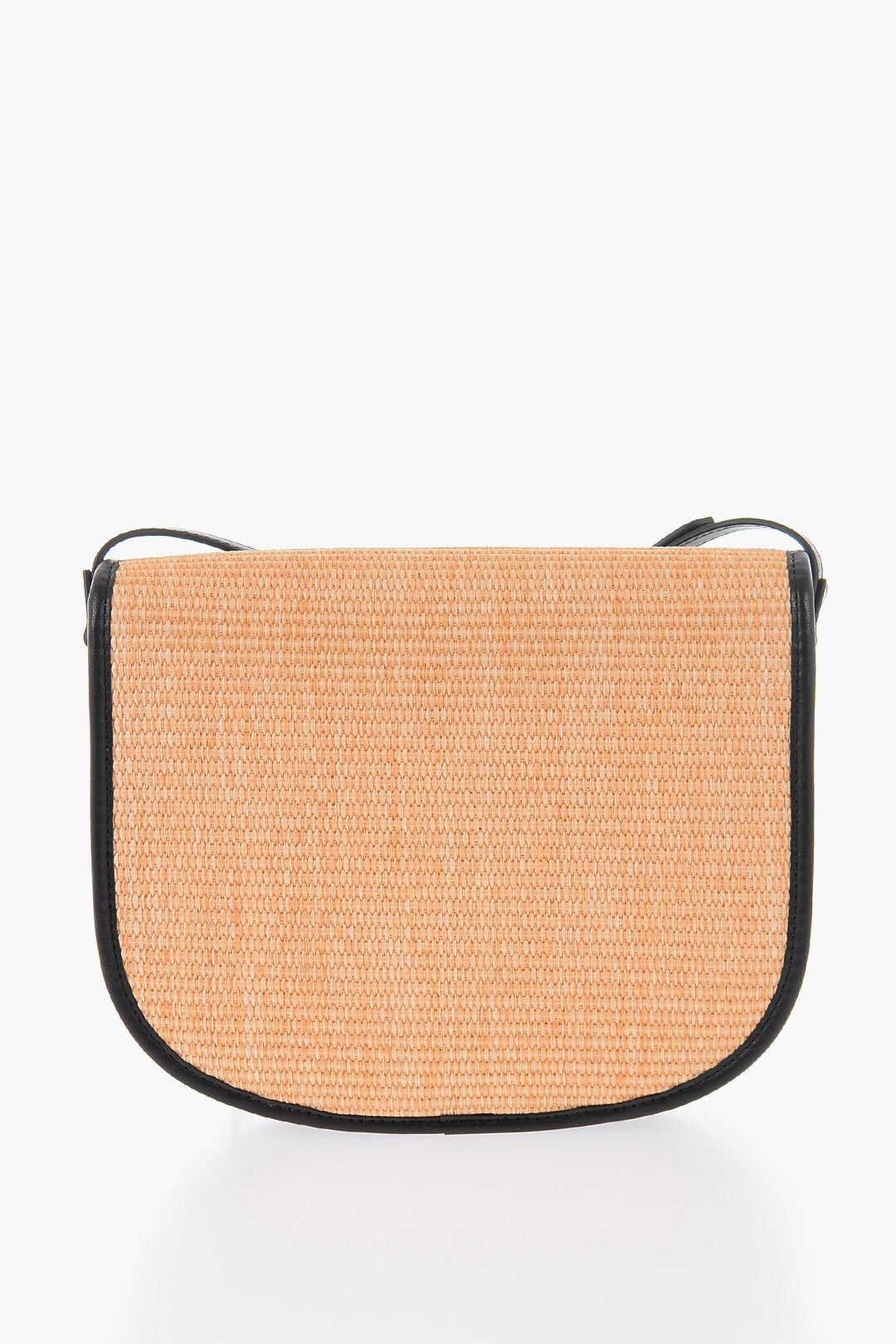 Moschino 3500~LOVE Raffia Saddle Bag with Contrasting Details, view 2