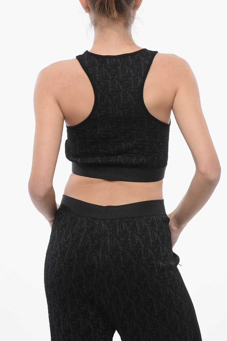 Palm Angels 3500~Lurex Monogram Crop Top, view 2